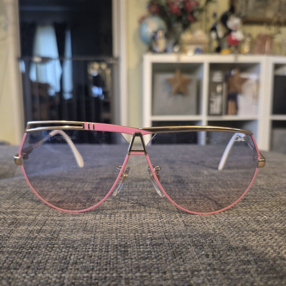 Cazal Vintage Aviator Sunglasses - Model 954 -Col.359-Gold+Pink W/ Case See pics